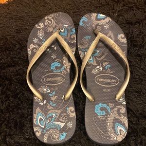 Navy Blue Design Havaiana Flip Flops